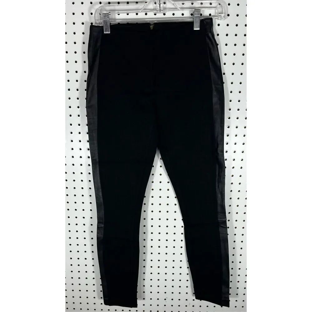 J.Crew faux leather trim sides pull on pants size 0